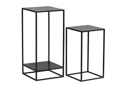 Beistelltischchen aus schwarzem Metall (2 Stück) IGGY