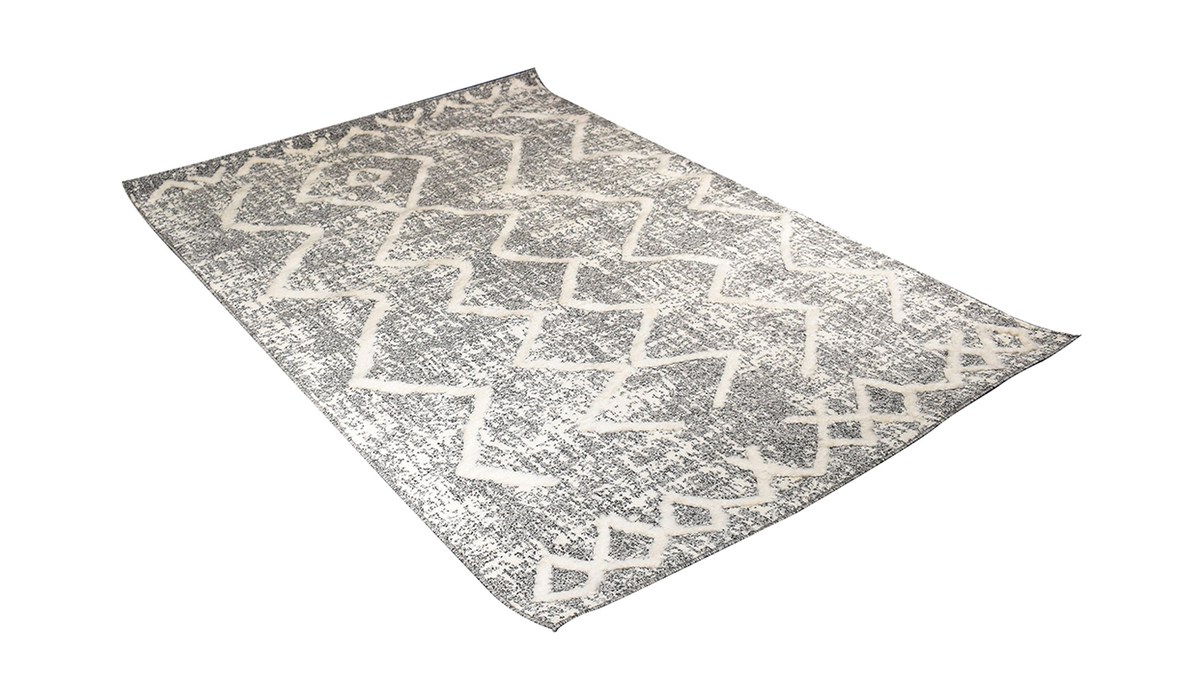 Berber-Teppich mit Reliefmuster beige und grau 160 x 230 cm PALEO