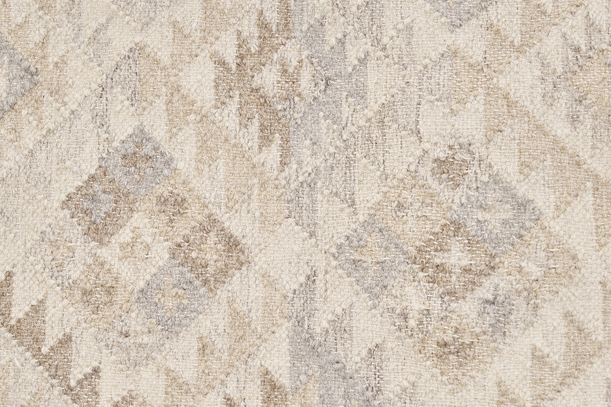 Berberischer Teppich in Beige mit geometrischen Mustern aus Wolle und Baumwolle 60 x 120 cm MAKA