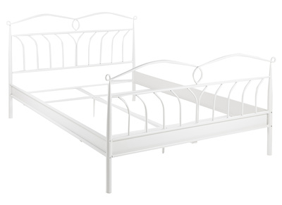 Bett 140 x 200 cm aus weiß lackiertem Metall NOTTE