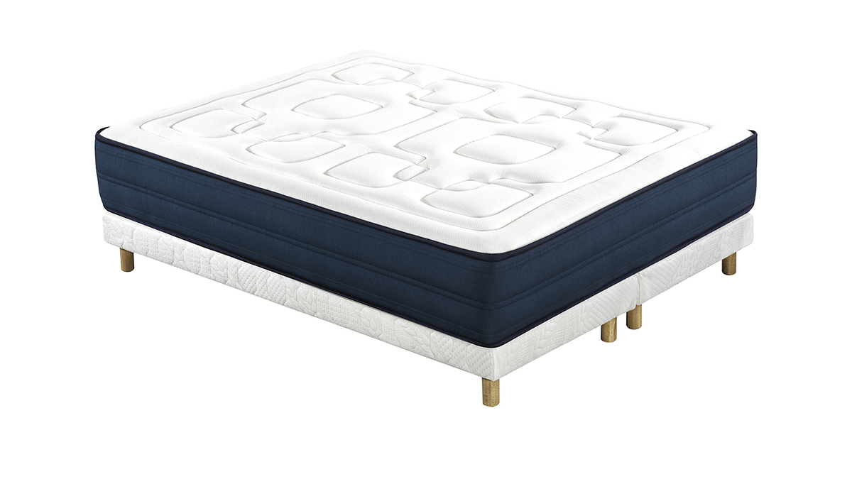 Bett 160 x 200 cm Boxspring und Memory-Foam-Matratze BENJI