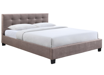 Bett 160 x 200 Stoff Beige gepolstert MARQUISE