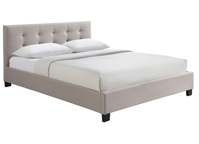 Bett 160 x 200 Stoff Beige gepolstert MARQUISE