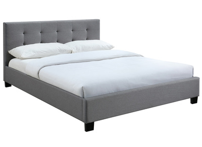 Bett 160 x 200 Stoff Grau gepolstert MARQUISE - Bett 160 x 200 Stoff Grau gepolstert MARQUISE