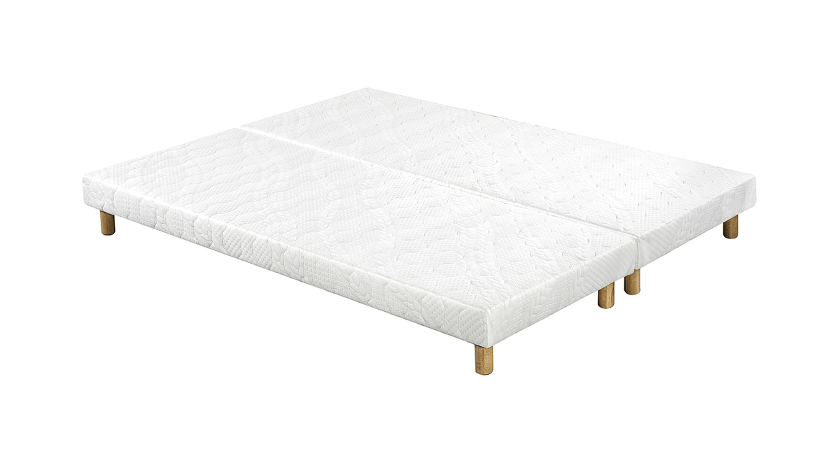 Bett 180 x 200 cm Boxspring und Memory-Foam-Matratze BENJI