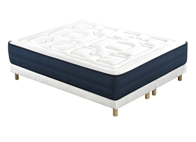 Bett 180 x 200 cm Boxspring und Memory-Foam-Matratze BENJI