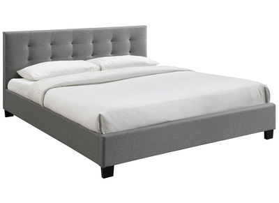 Bett 180 x 200 Stoff Grau gepolstert MARQUISE