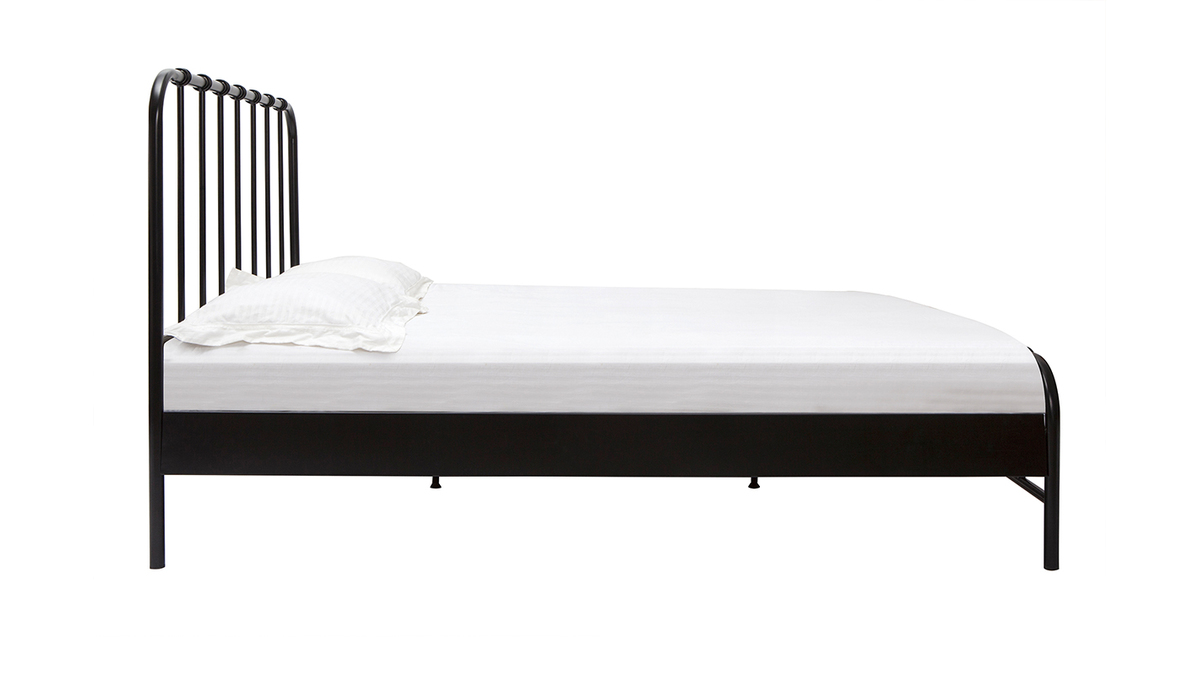 Bett aus schwarzem Metall 160 x 200 cm AUGUSTE