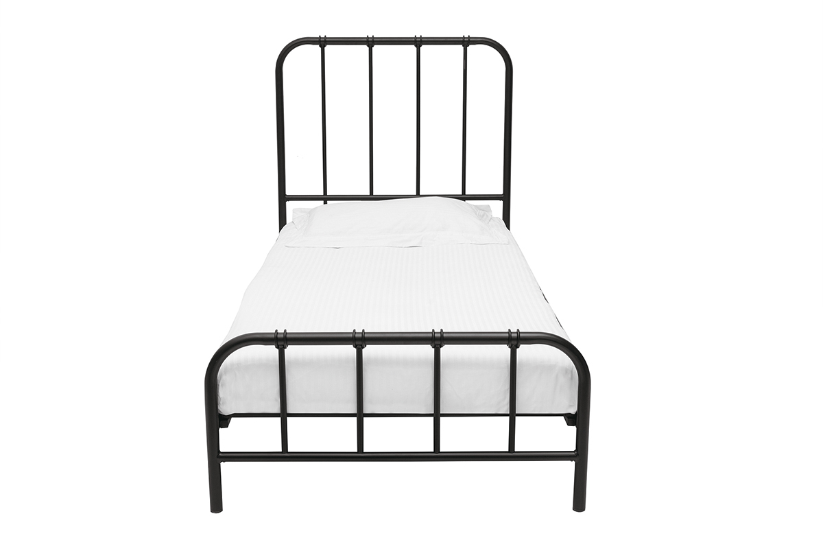 Bett aus schwarzem Metall 90 x 190 cm AUGUSTE