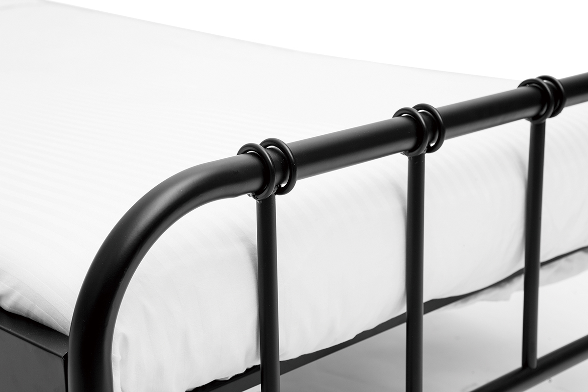 Bett aus schwarzem Metall 90 x 190 cm AUGUSTE