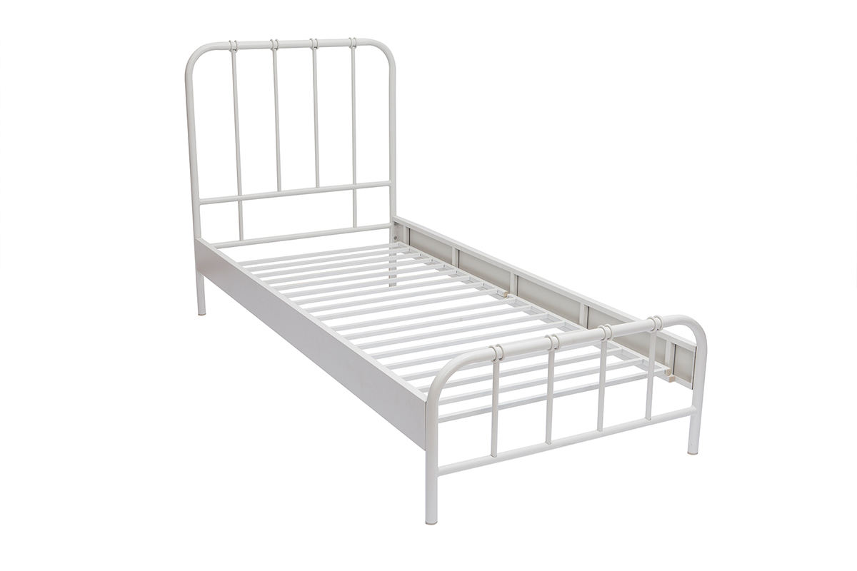 Bett aus weiem Metall 90 x 190 cm AUGUSTE