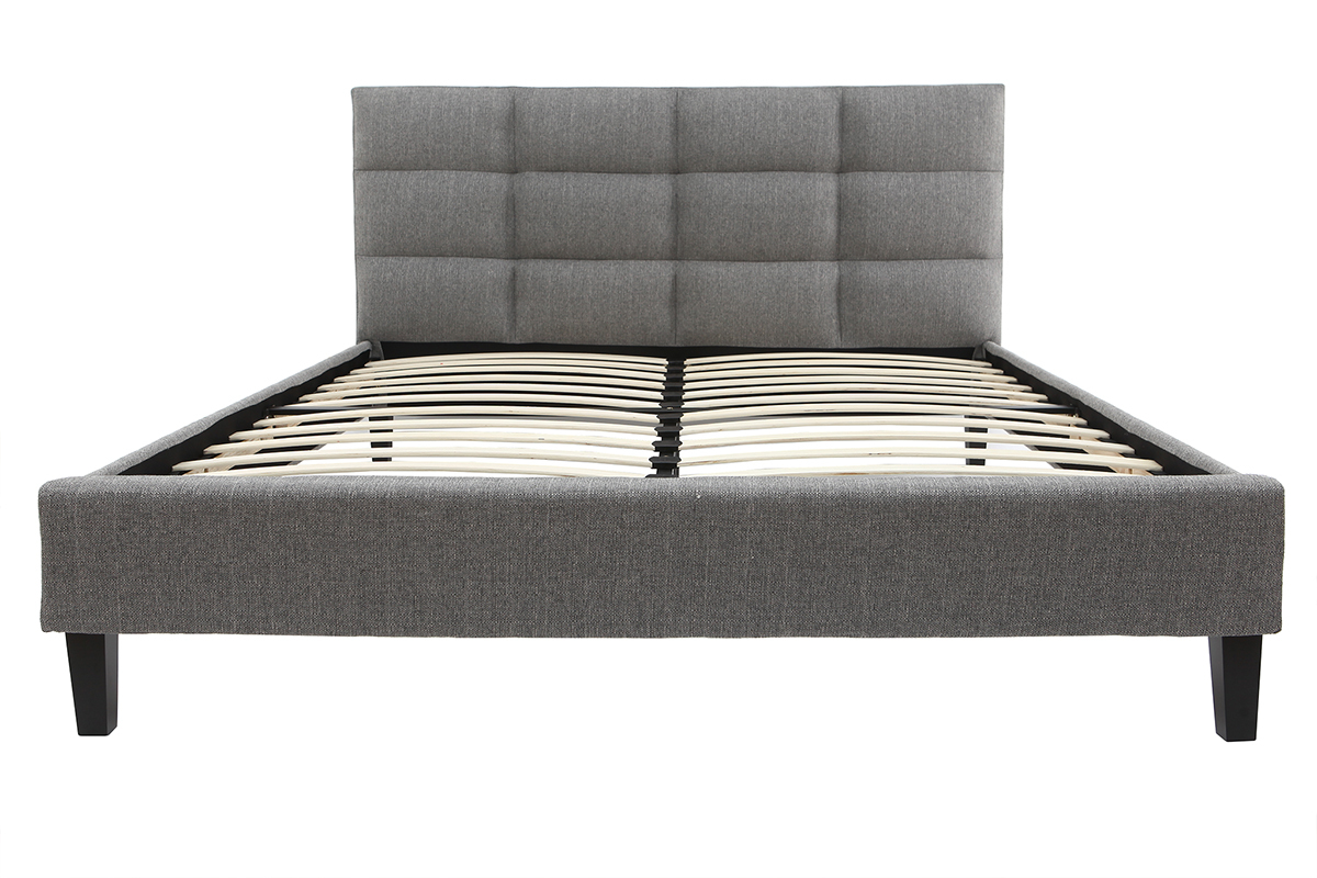 Bett fr Erwachsene 140 x 200 cm Hellgrau EMERY