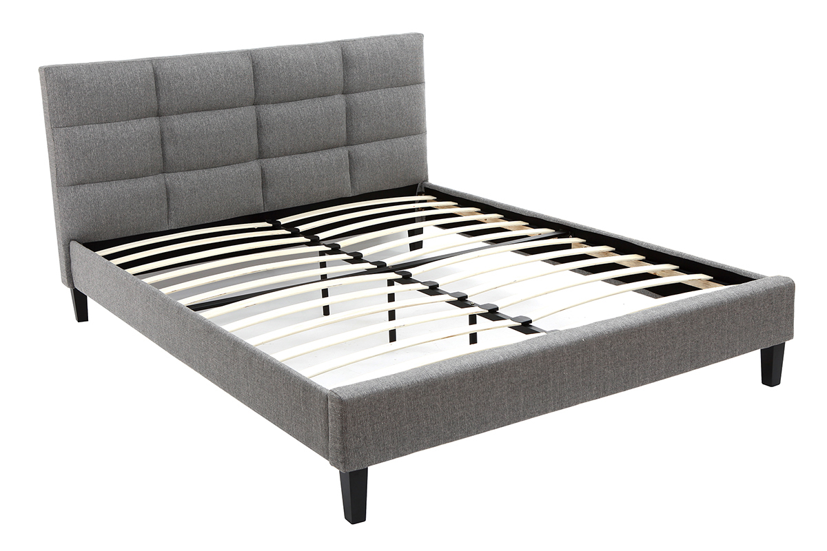 Bett fr Erwachsene 140 x 200 cm Hellgrau EMERY