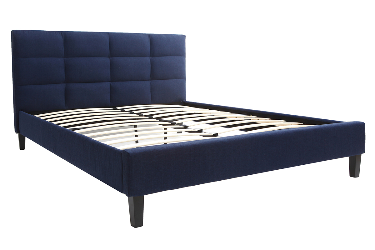Bett fr Erwachsene 160 x 200 cm Dunkelblau EMERY