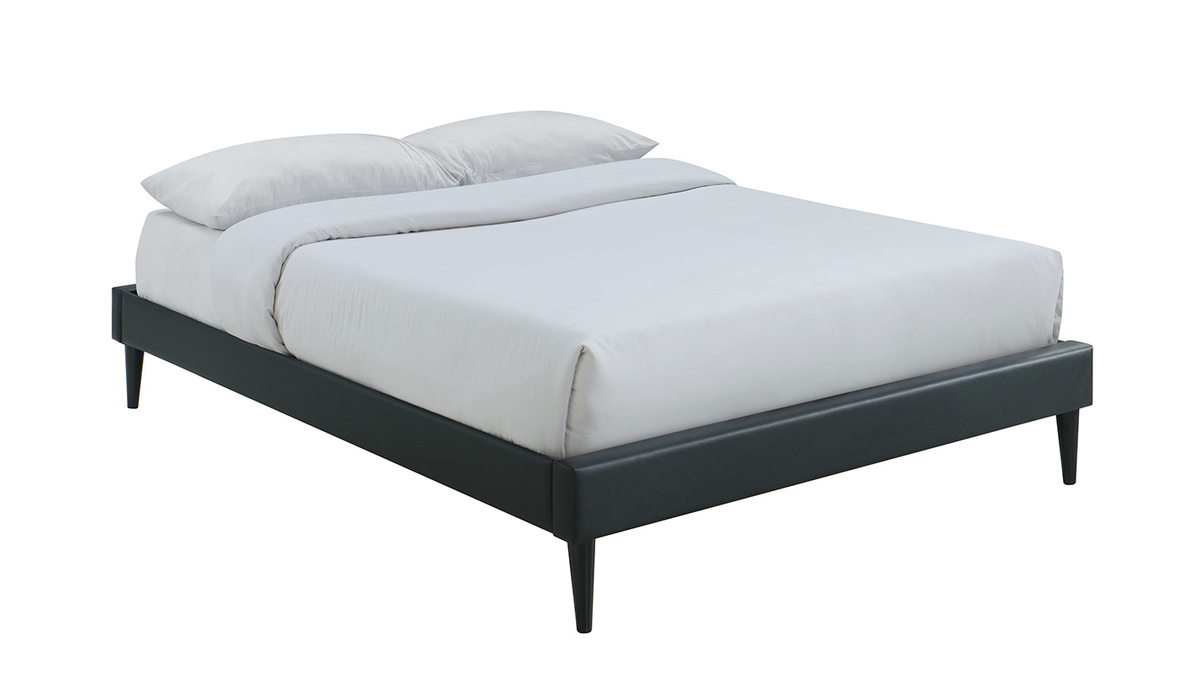 Bett fr Erwachsene 160 x 200 cm mit schwarzem Bettkasten AYO