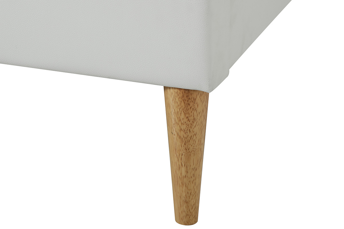 Bett fr Erwachsene 160 x 200 cm mit weiem Bettkasten und Holz AYO