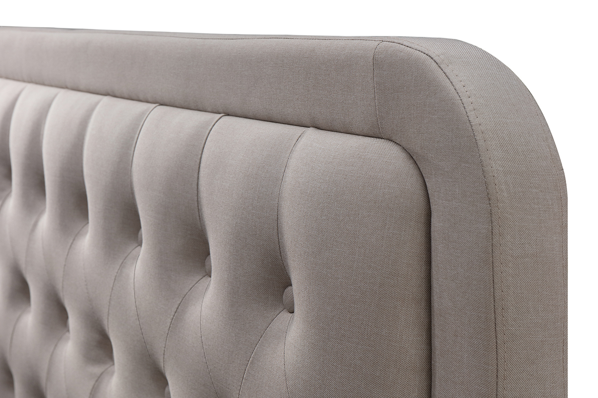 Bett gepolstert Stoff Beige 140 x 200 cm KRISTEN