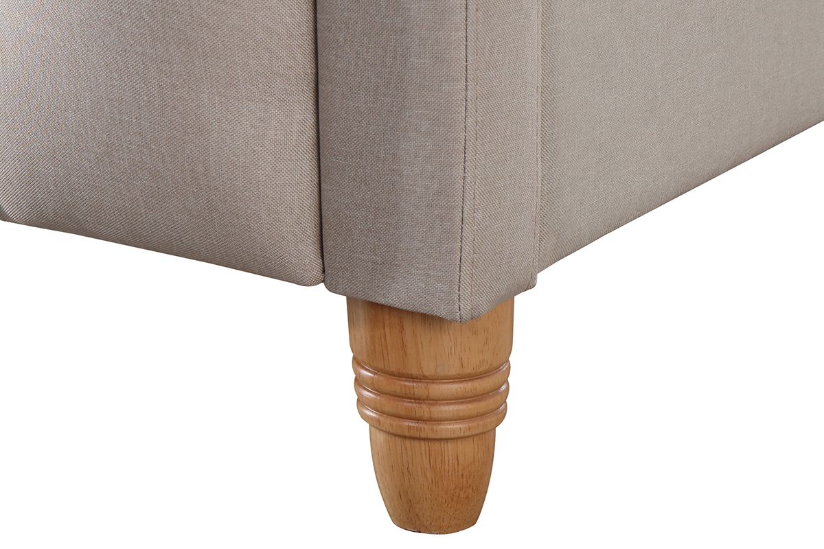 Bett gepolstert Stoff Beige 140 x 200 cm KRISTEN