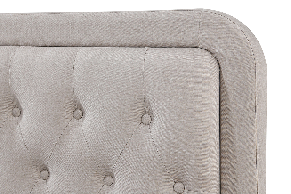 Bett gepolstert Stoff Beige 160 x 200 cm KRISTEN