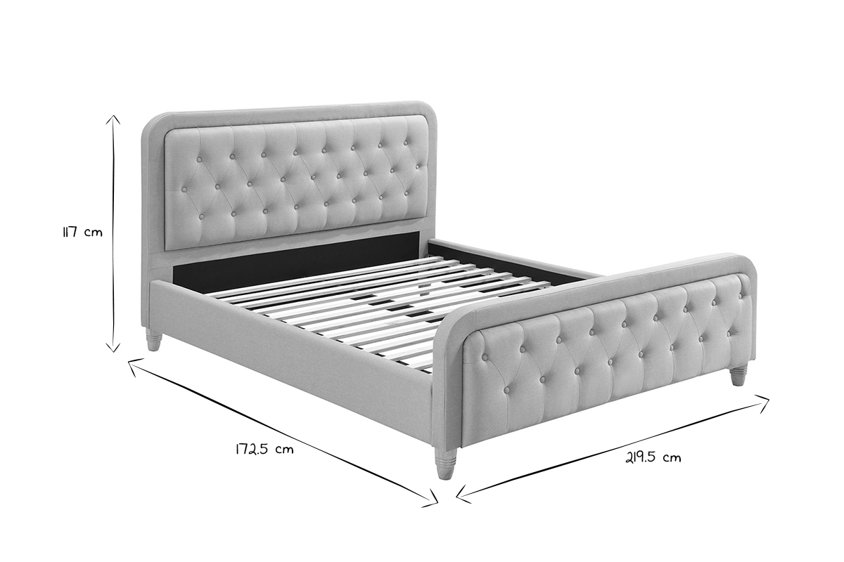 Bett gepolstert Stoff Beige 160 x 200 cm KRISTEN