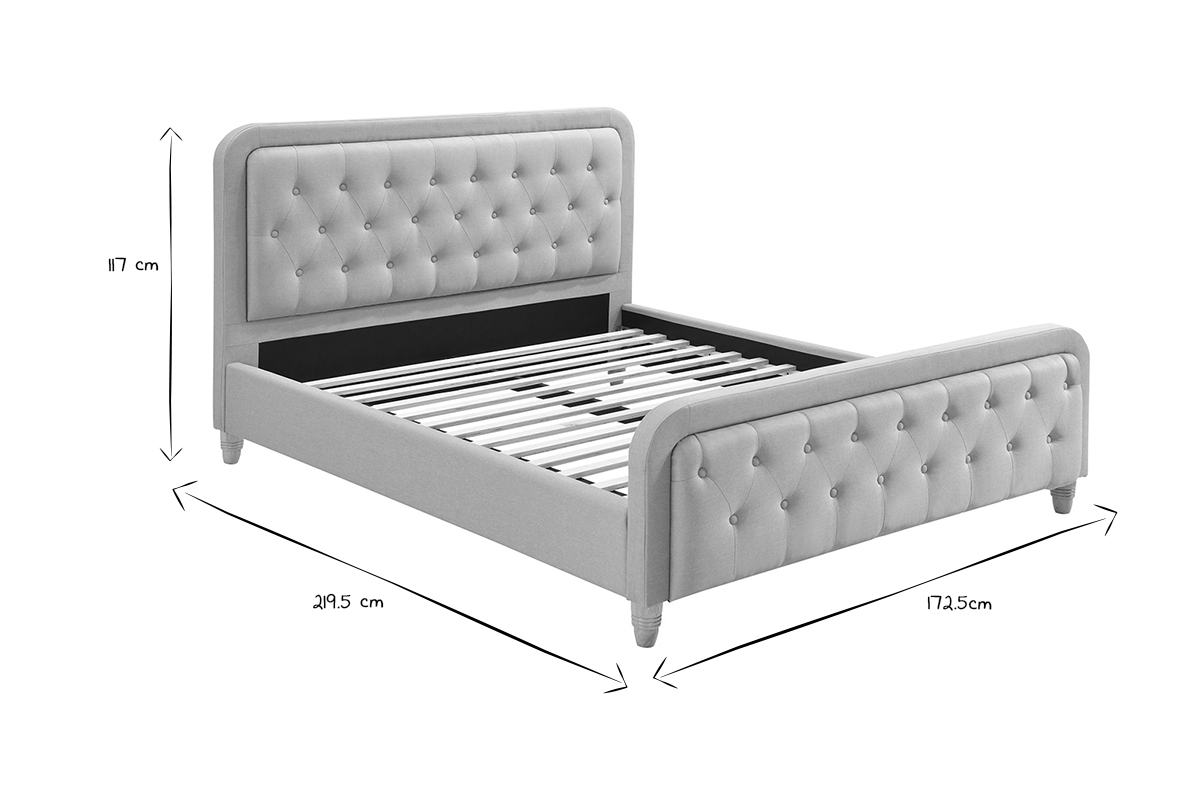 Bett gepolstert Stoff Beige 160 x 200 cm KRISTEN