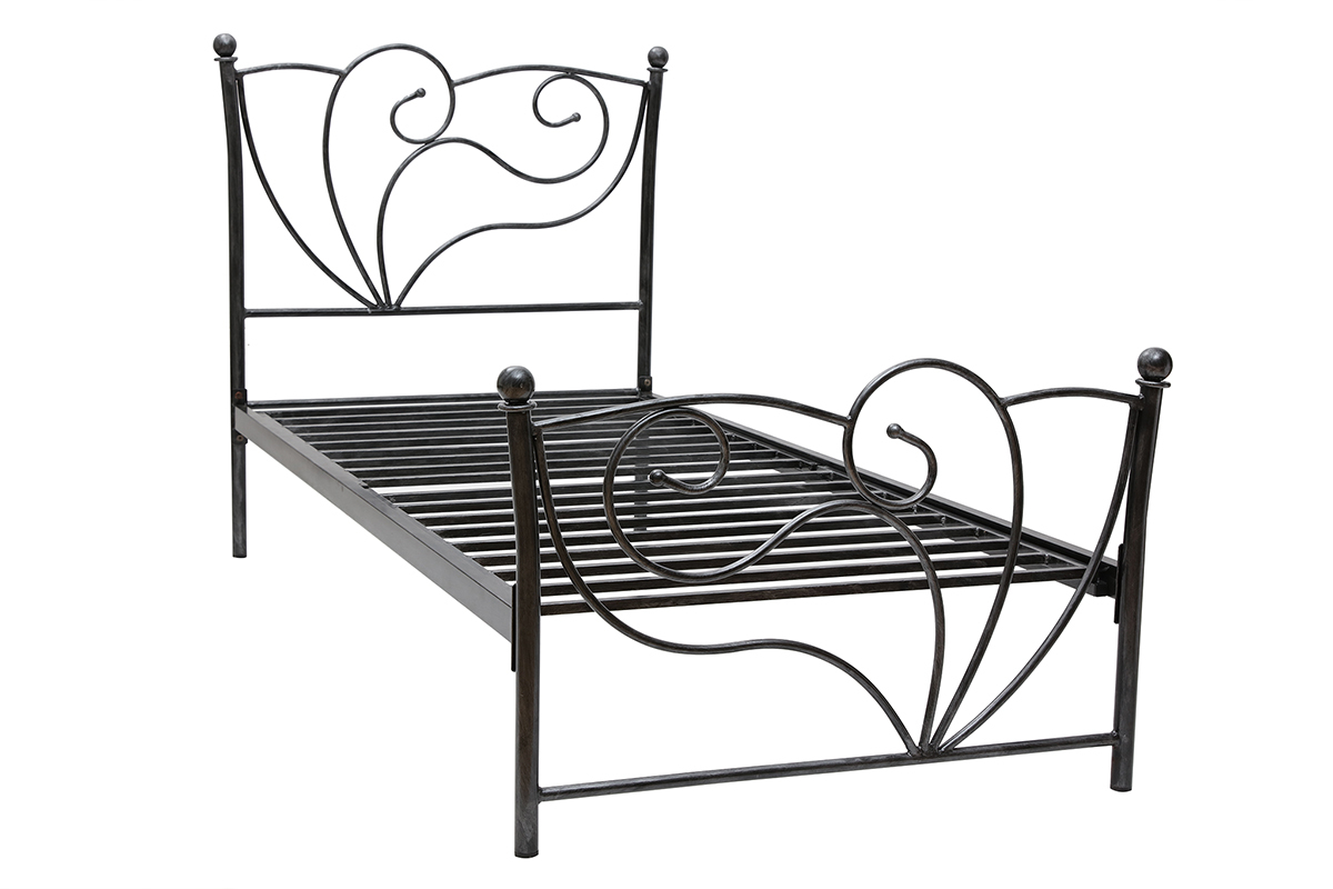 Bett im Barockstil 90x190 VENEZIA Schwarz