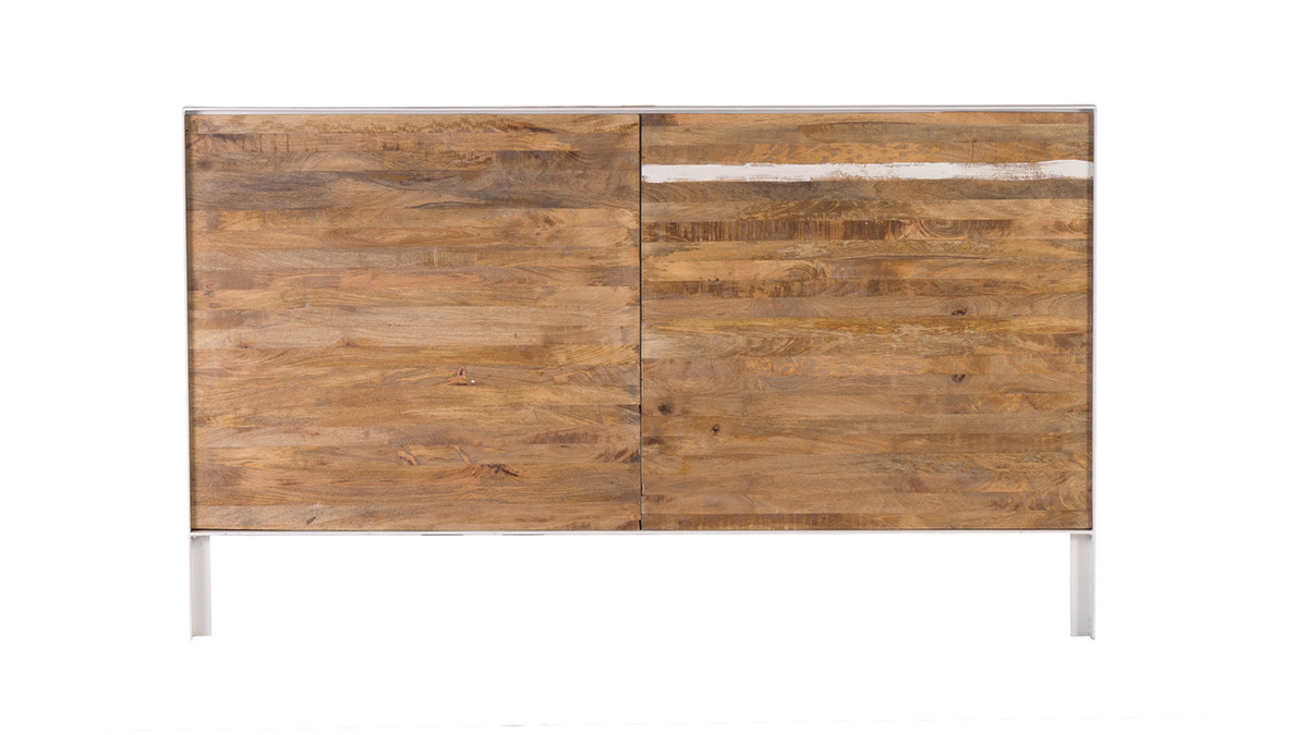 Bett-Kopfteil Holz  Metall Wei 170 x 100 cm ROCHELLE
