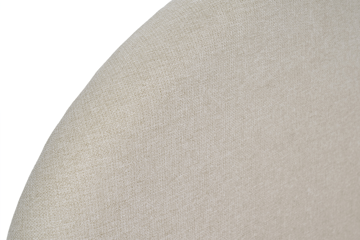 Nahaufnahme des beigen Stoffes des OREN Bettkastens.