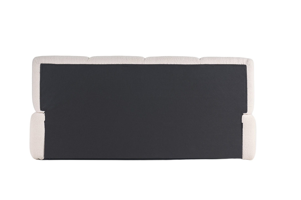 Doppelbett mit Stauraum, R�ckansicht, Schlingenwollstoff, Lattenrost inklusive.