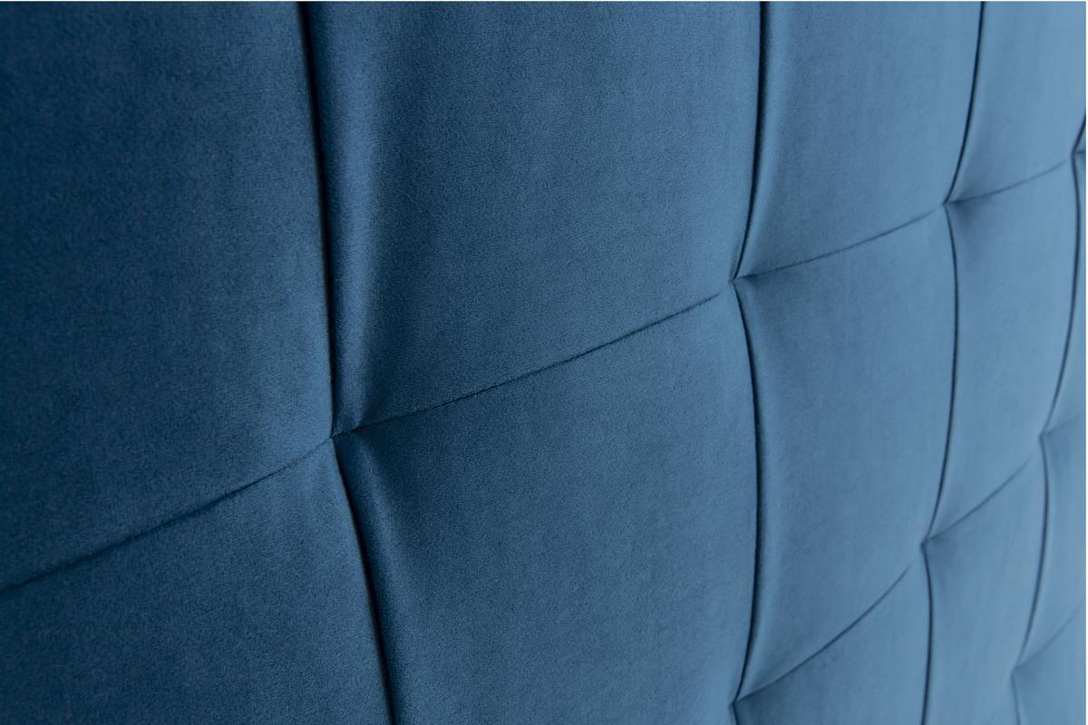 Bettkopfteil aus Samt gepolstert blau petrol 160cm HALCIONA