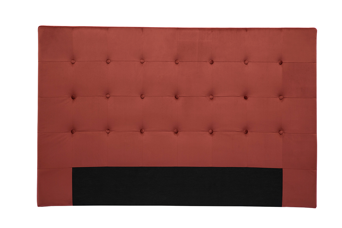 Bettkopfteil dunkelroter Samtstoff L170 cm LUTECE