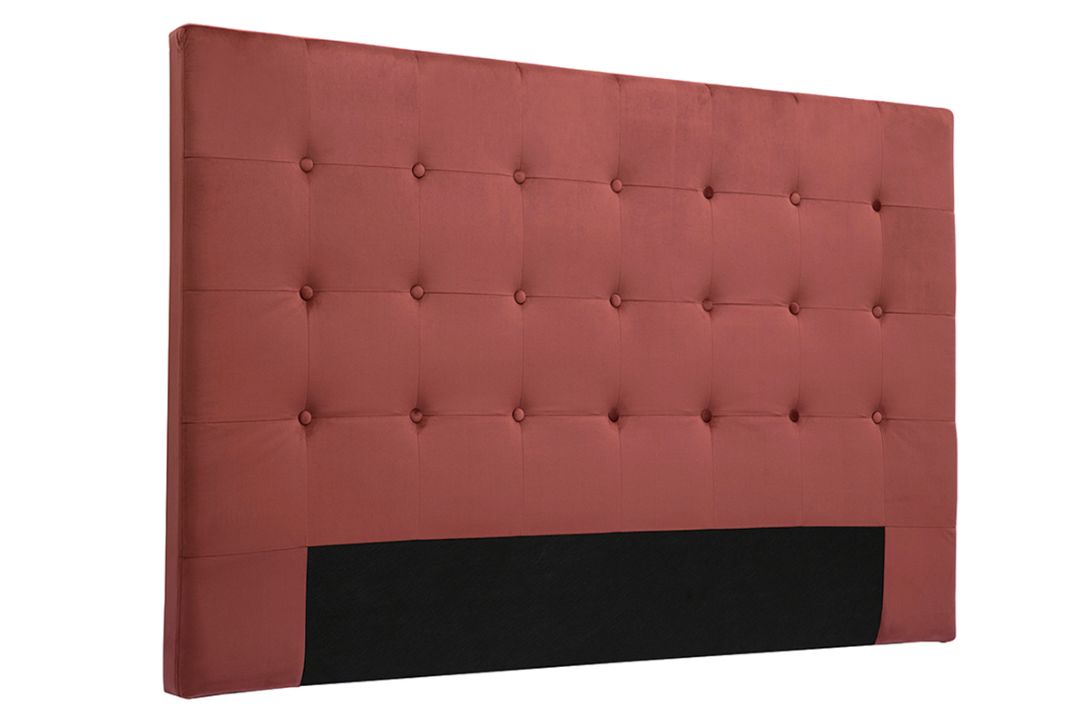 Bettkopfteil dunkelroter Samtstoff L170 cm LUTECE
