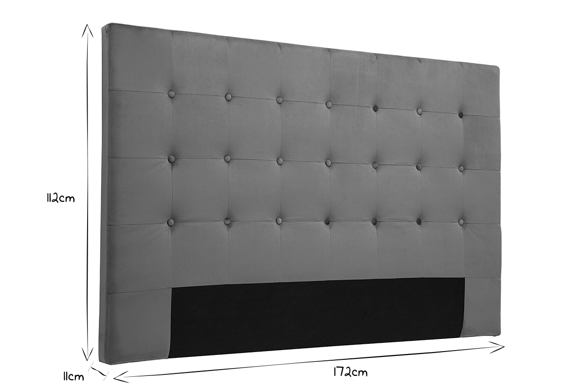 Bettkopfteil dunkelroter Samtstoff L170 cm LUTECE