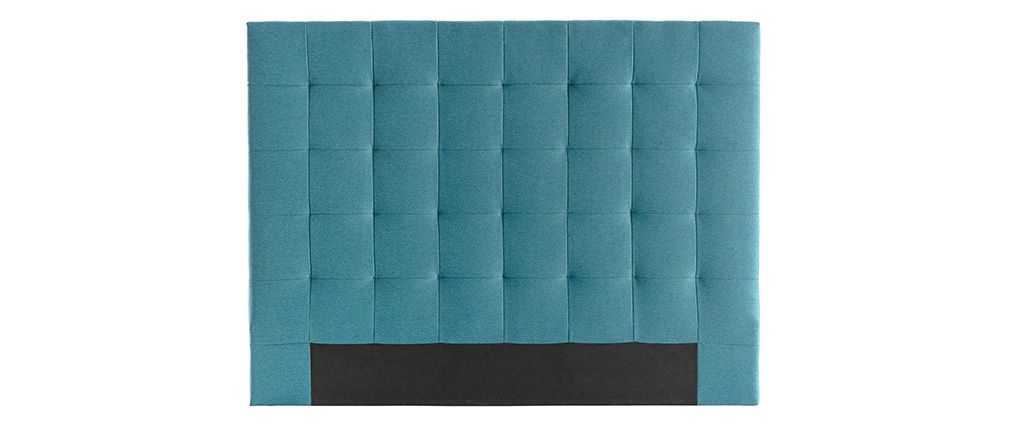 Bettkopfteil, gepolstert, aus blaugrünem Stoff, 160 cm HALCIONA