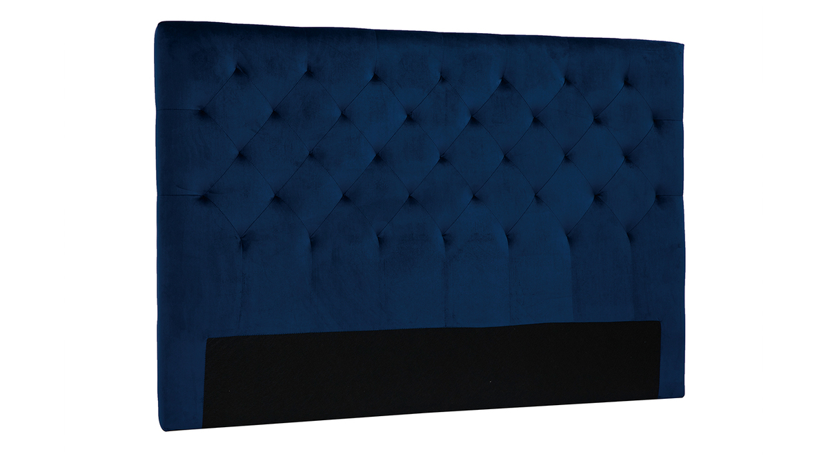 Bettkopfteil gepolstert aus nachtblauem Samt 160 cm ENGUERRAND