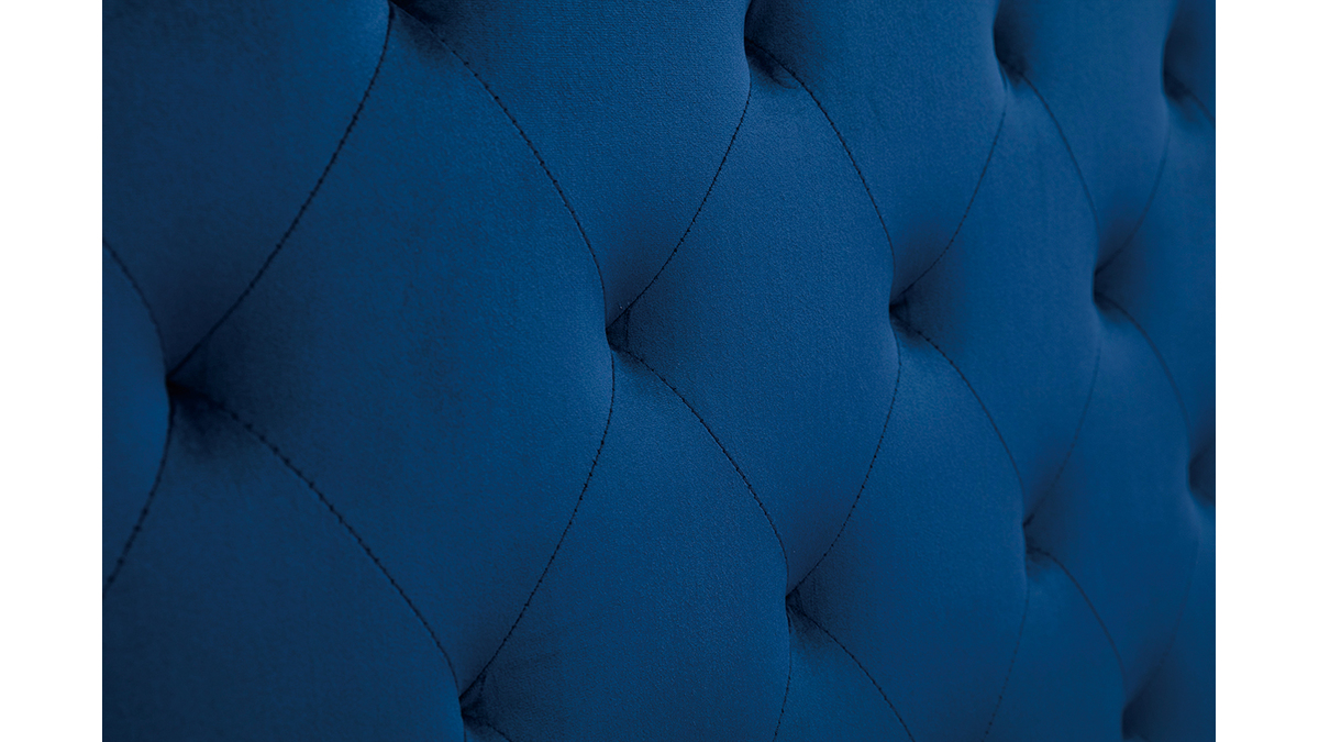 Bettkopfteil gepolstert aus nachtblauem Samt 160 cm ENGUERRAND