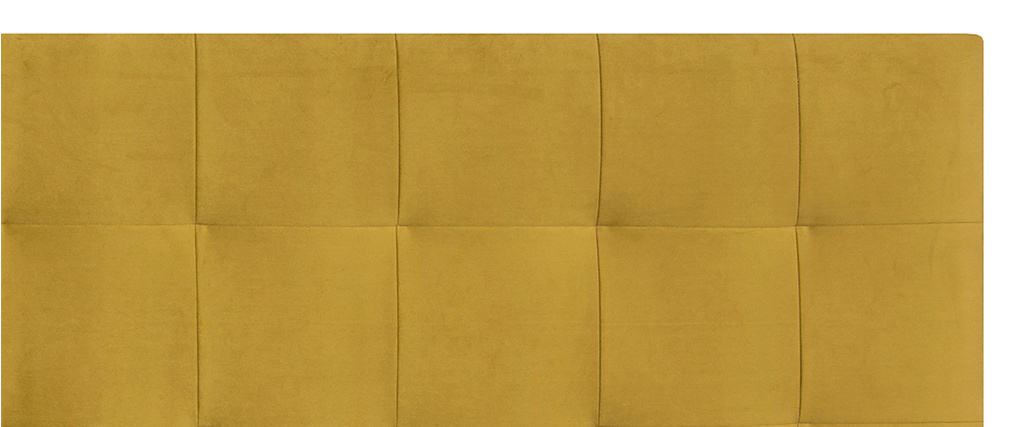 Bettkopfteil, gepolstert, aus senfglebernem Stoff, 160 cm HALCIONA