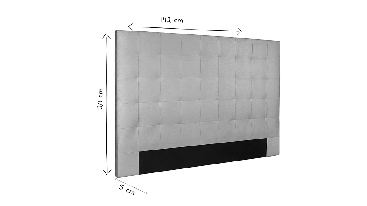 Bettkopfteil gepolstert beigefarbener Stoff 140 cm HALCIONA