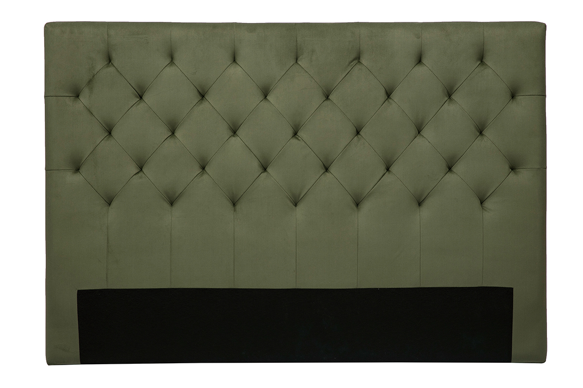 Bettkopfteil gepolstert Stoff mit Samteffekt Khakigrn 160 cm ENGUERRAND