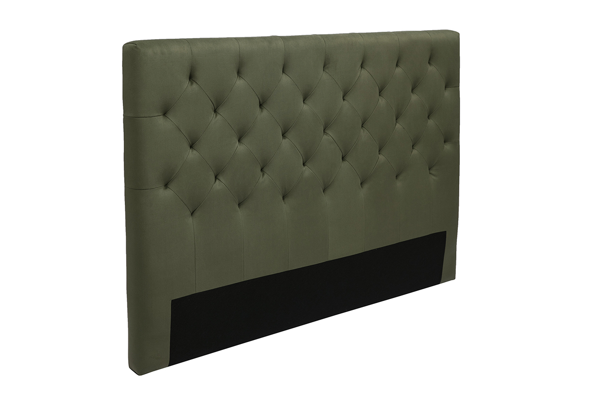 Bettkopfteil gepolstert Stoff mit Samteffekt Khakigrn 160 cm ENGUERRAND