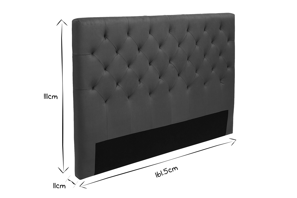 Bettkopfteil gepolstert Stoff mit Samteffekt Khakigrn 160 cm ENGUERRAND