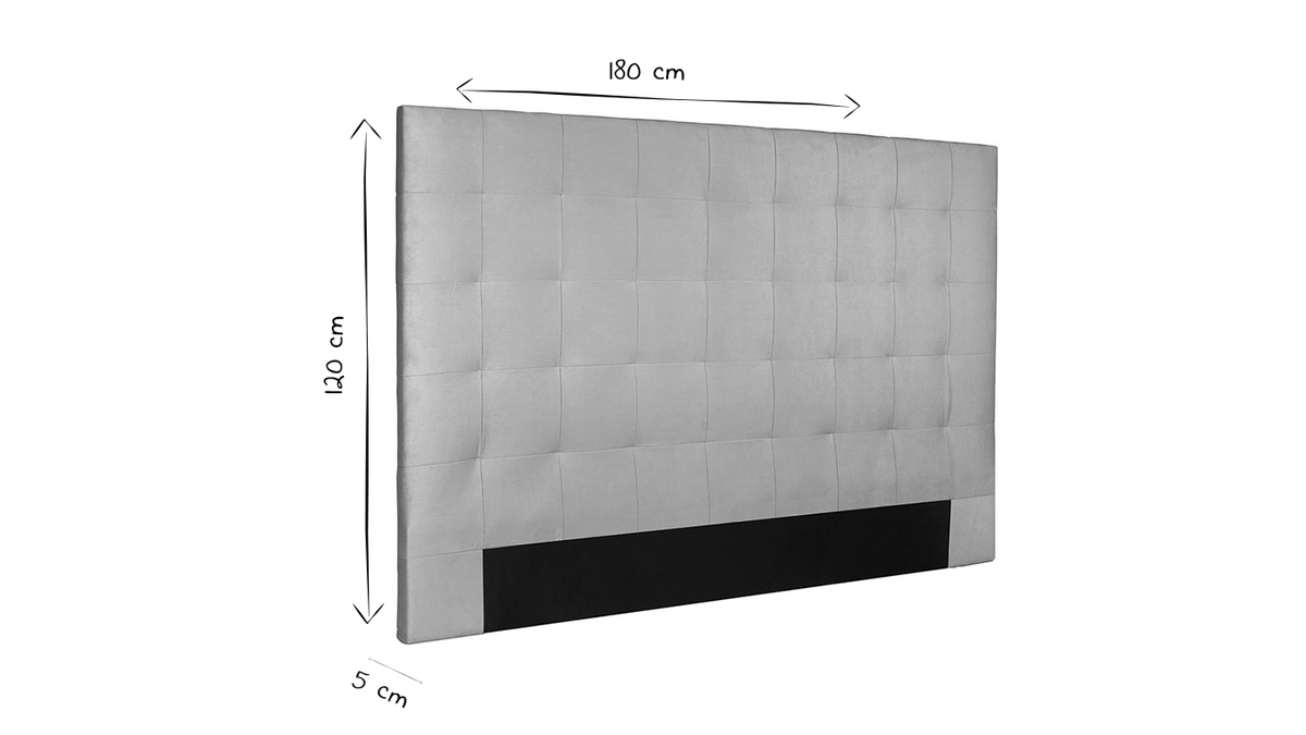 Bettkopfteil gepolstert taupefarbener Stoff 180 cm HALCIONA