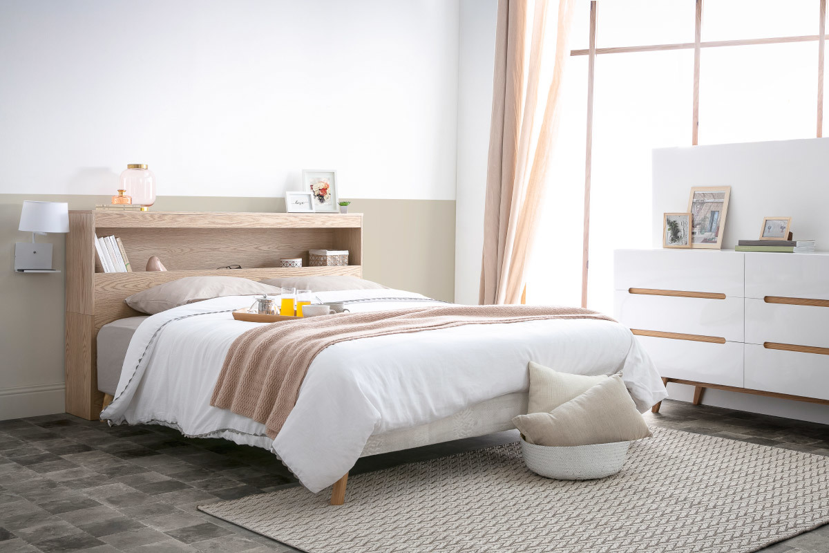 Bettkopfteil mit Stauflche Wei 160 cm HYPNOS
