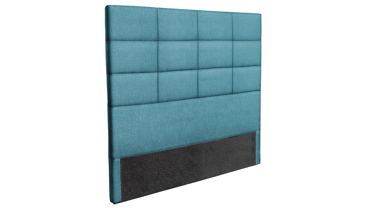 Bettkopfteil, modern, aus blaugrünem Stoff, 160 cm ANATOLE