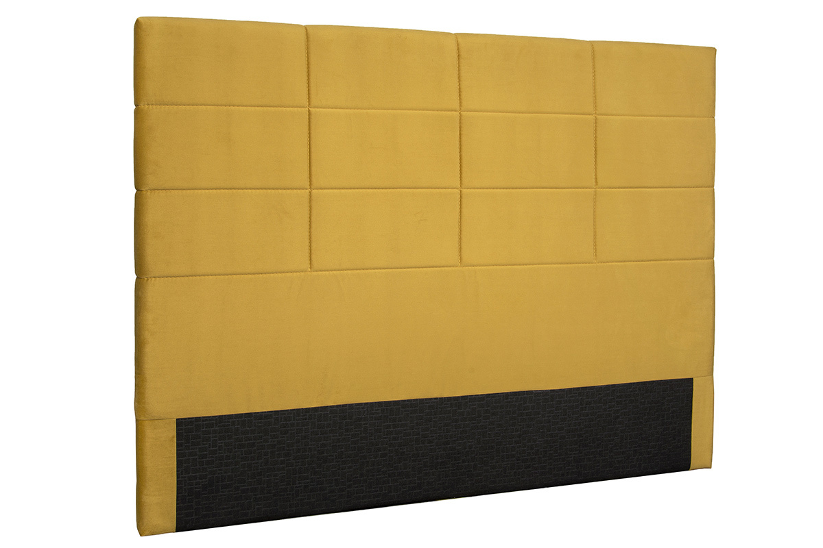 Bettkopfteil, modern, aus senfgelber Stoff, 160 cm ANATOLE