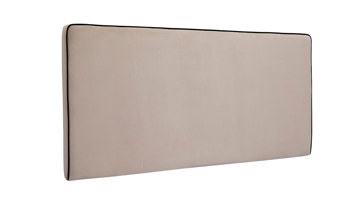 Bettkopfteil zum Aufhängen B160 cm taupefarbener Samtstoff LILY