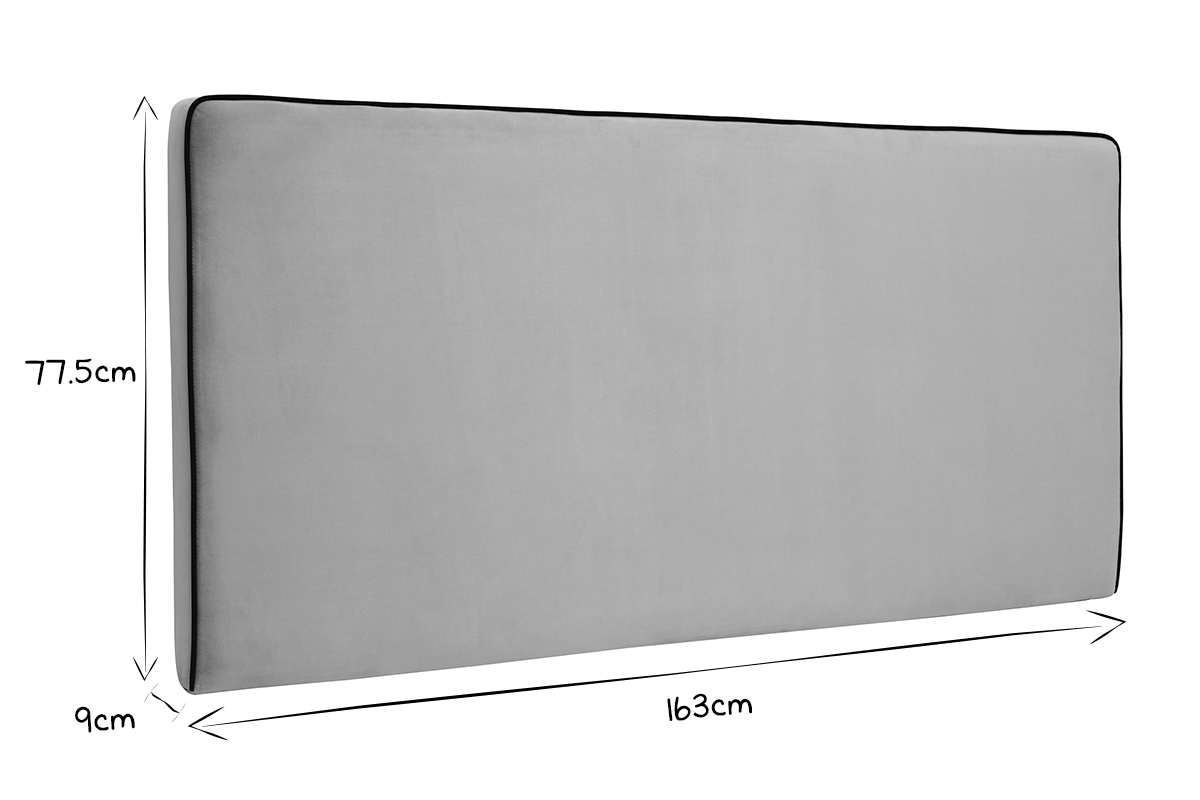 Bettkopfteil zum Aufhngen B160 cm taupefarbener Samtstoff LILY