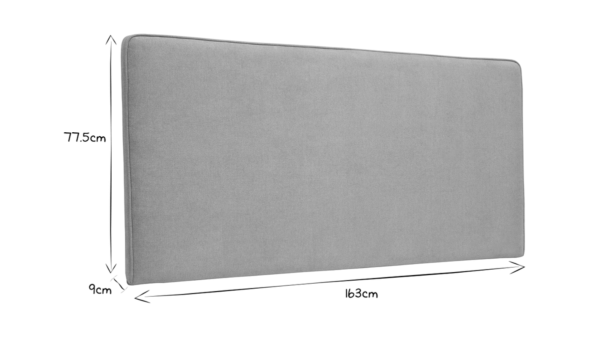 Bettkopfteil zum Aufhngen B160 grauer Stoff mit Samteffekt LILY