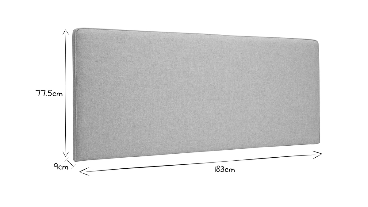Bettkopfteil zum Aufhängen B180 cm beiger Stoff LILY