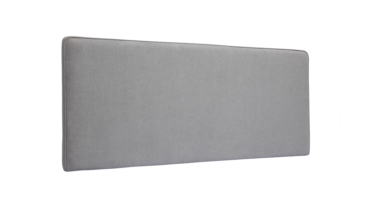 Bettkopfteil zum Aufhängen B180 grauer Stoff mit Samteffekt LILY